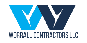 Blue and purple stylized W contractors logo Worrall Contractors Oregon City glass replacement specialists